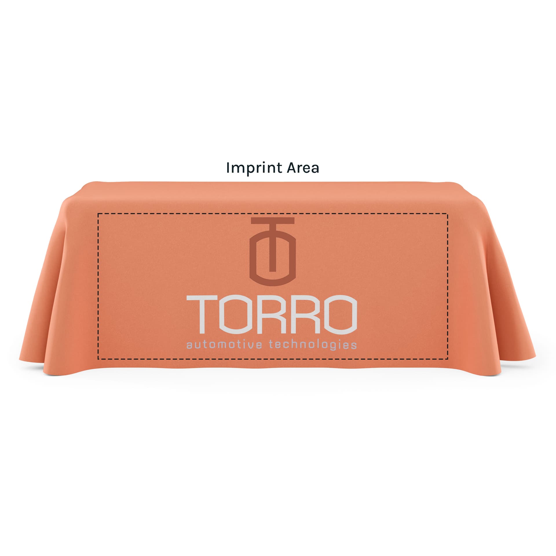 Custom rectangle table cover limited imprint area