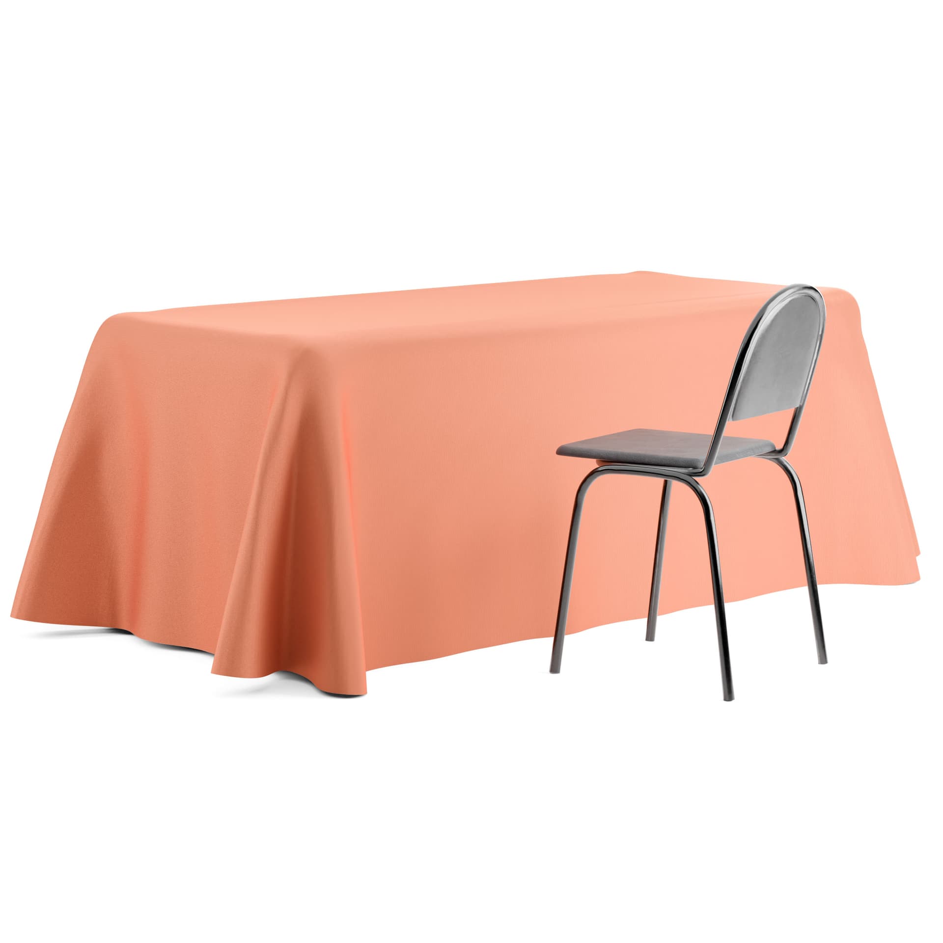 Custom rectangle table cover with closed back design