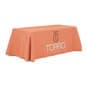 6' or 8' Fabric Table Cloth, Open/Closed Back - Custom Color and Front Logo Printing