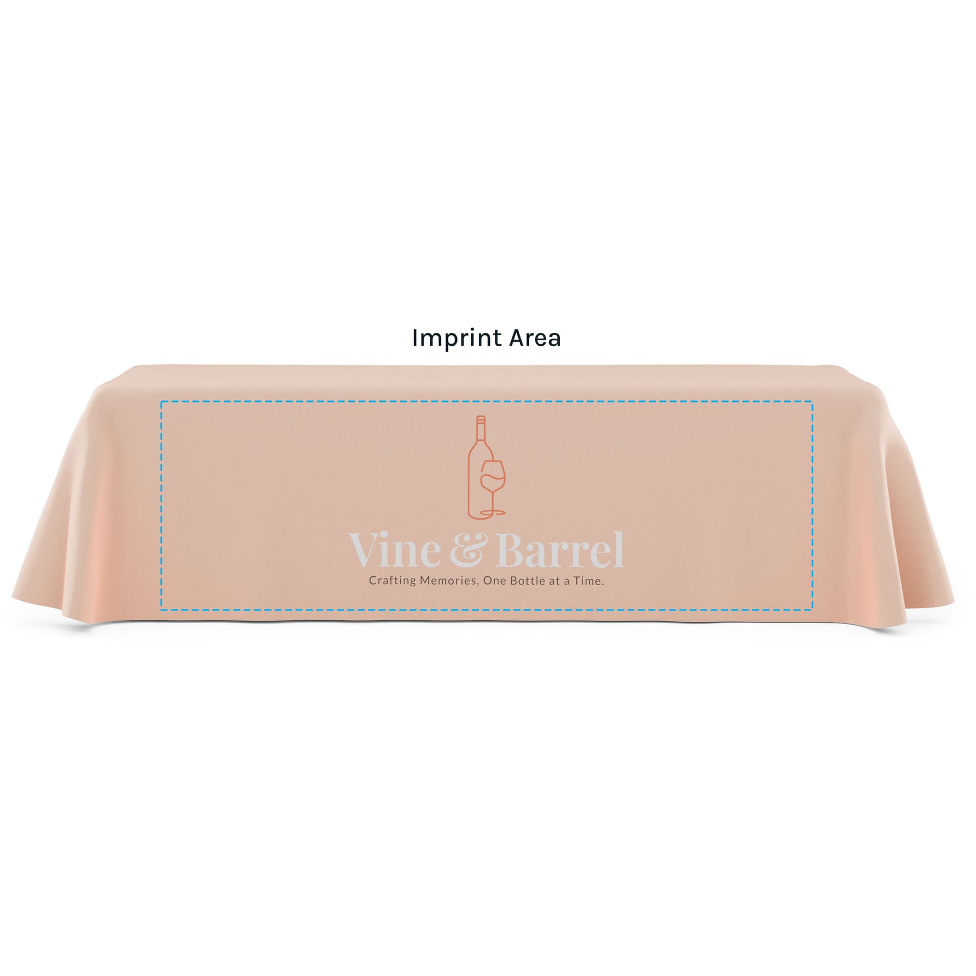 Custom rectangle table cover limited imprint area