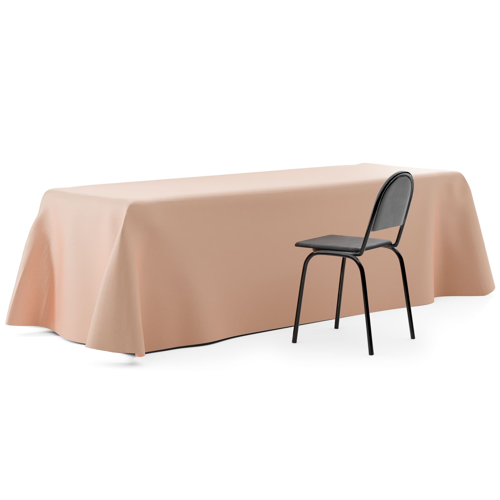 Custom rectangle table cover with closed back design