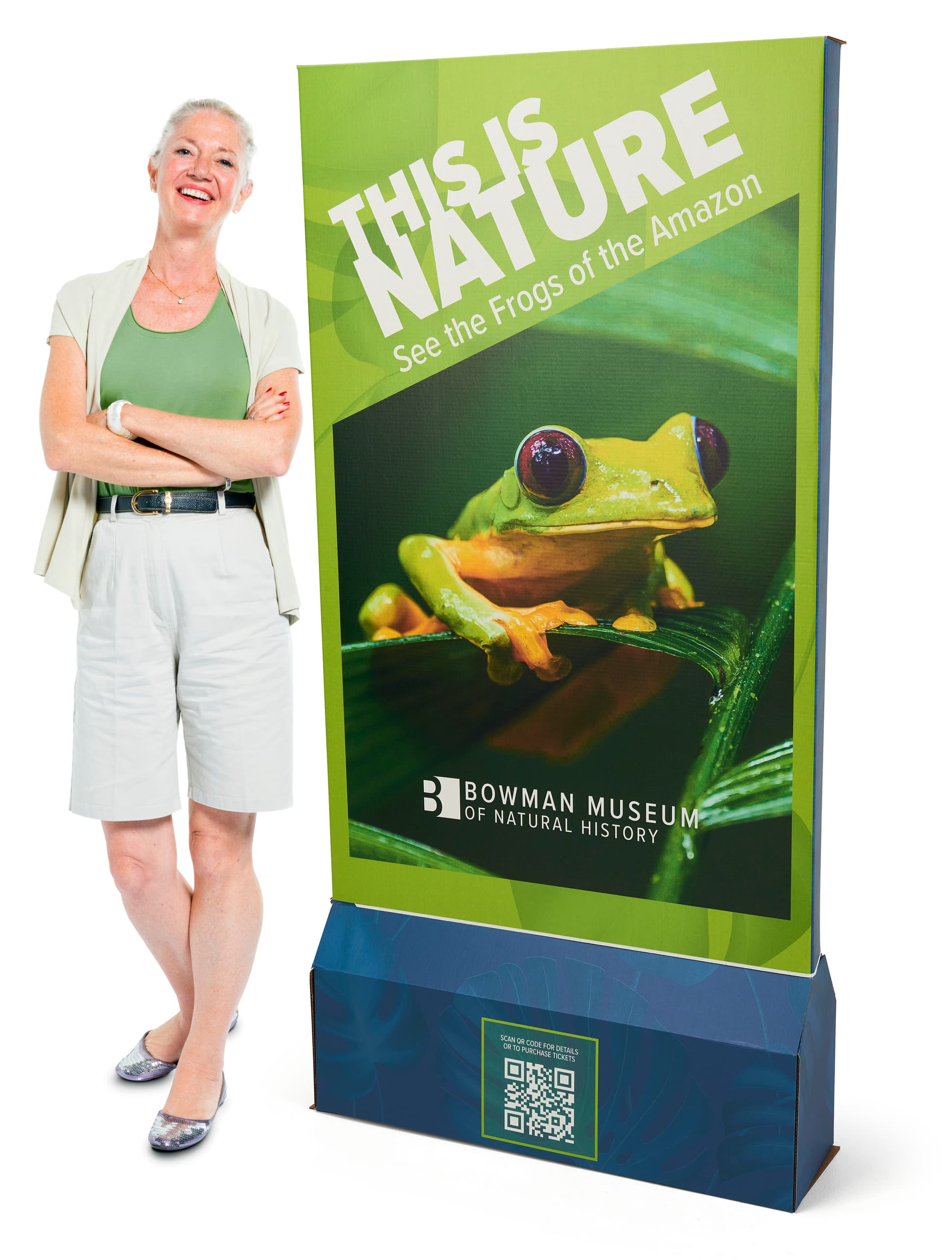 Custom printed cardboard banner stand with design services available