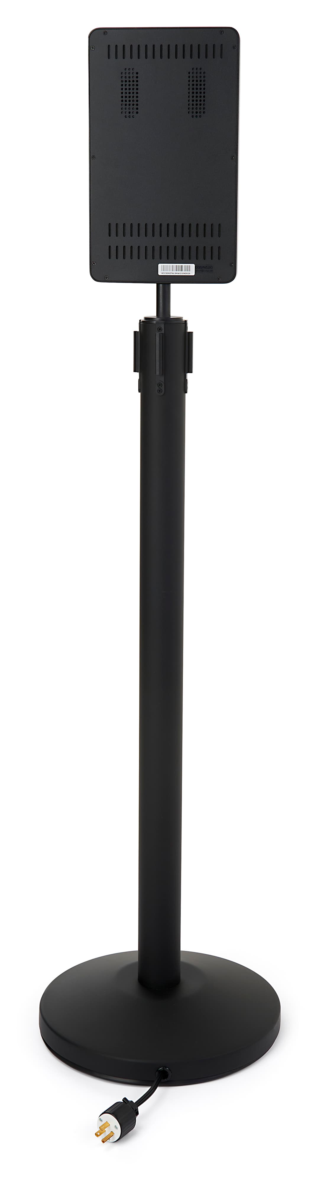 Floor standing digital sign stanchion with 2 built-in speakers 