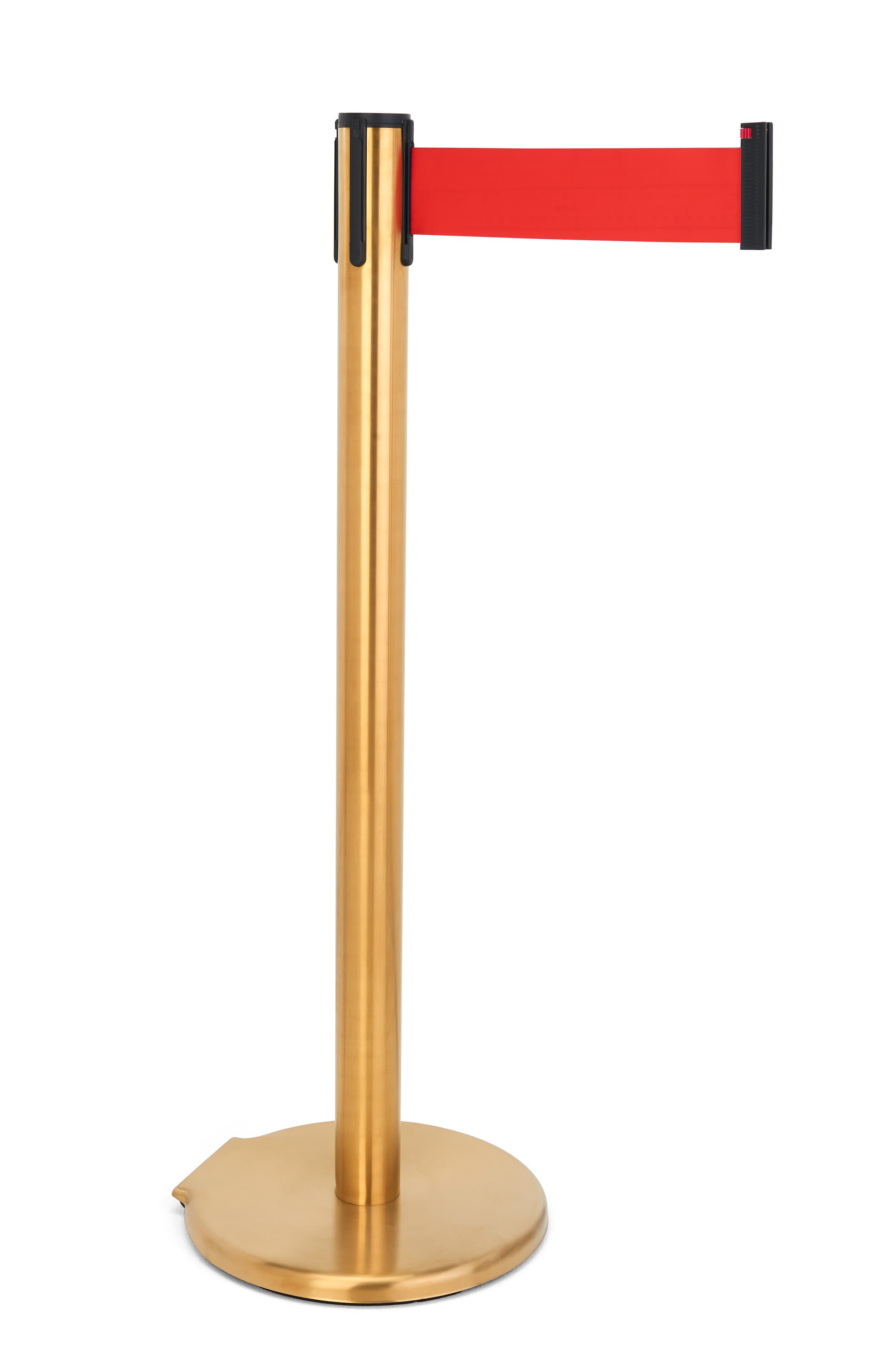 These retractable belt stanchions have a total weight of 26 pounds