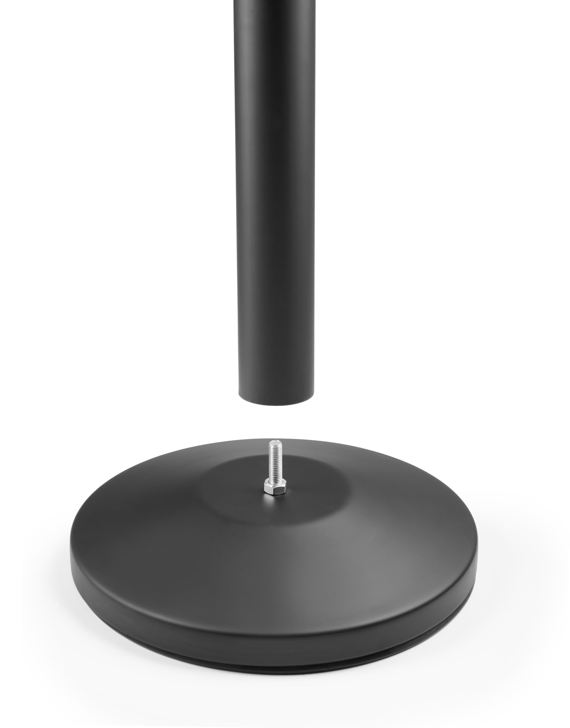 Retractable barrier post screws onto base
