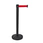QueuePole.Value 36" Black Stanchion Post with 6.5' Red Retractable Belt