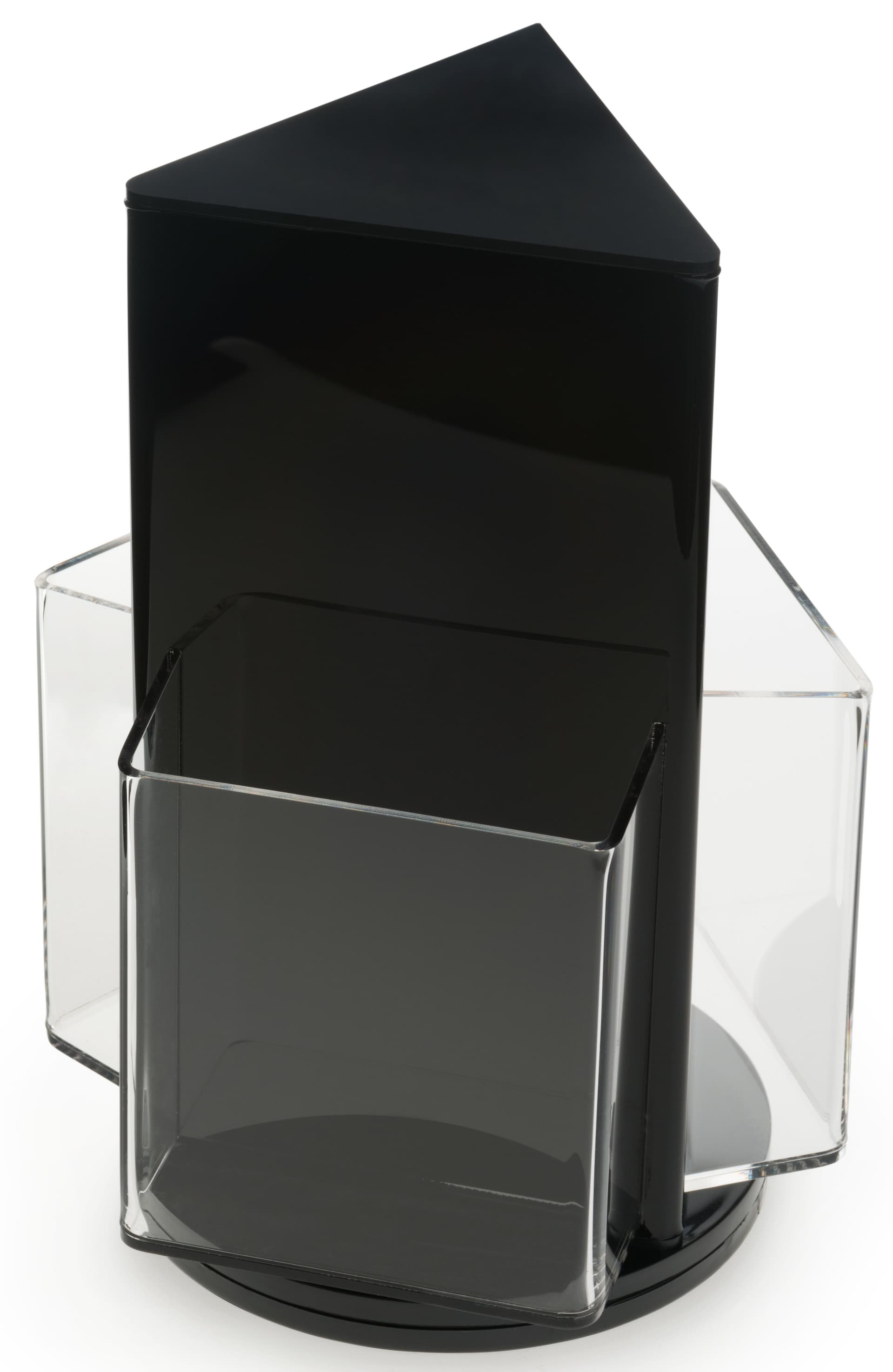 Rotating 3 Pocket Literature Holder on Black Base
