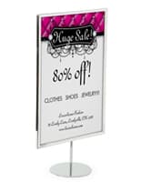 Chrome Portrait 11 x 17 Sign Holder 