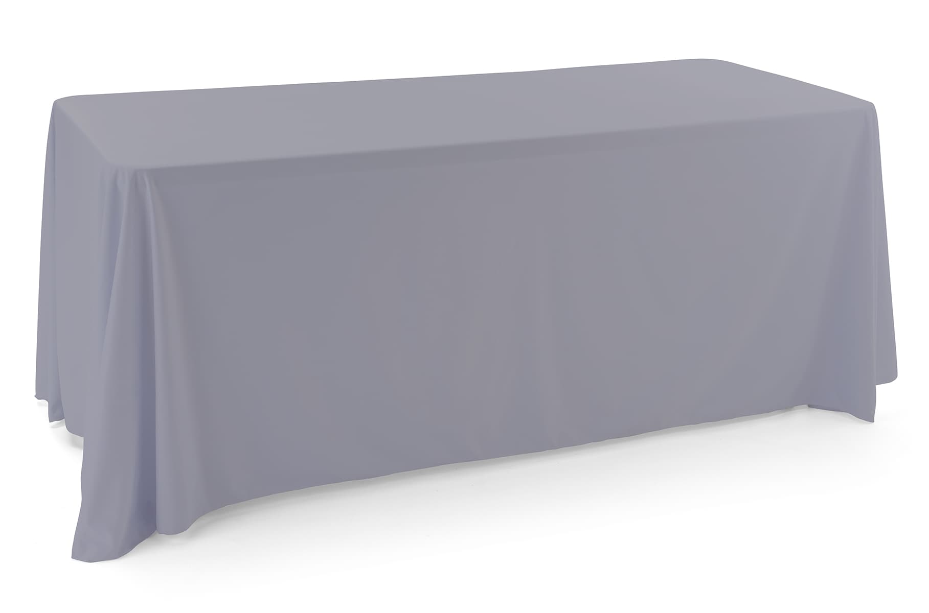 Grey polyester table cover with flame retardant material 