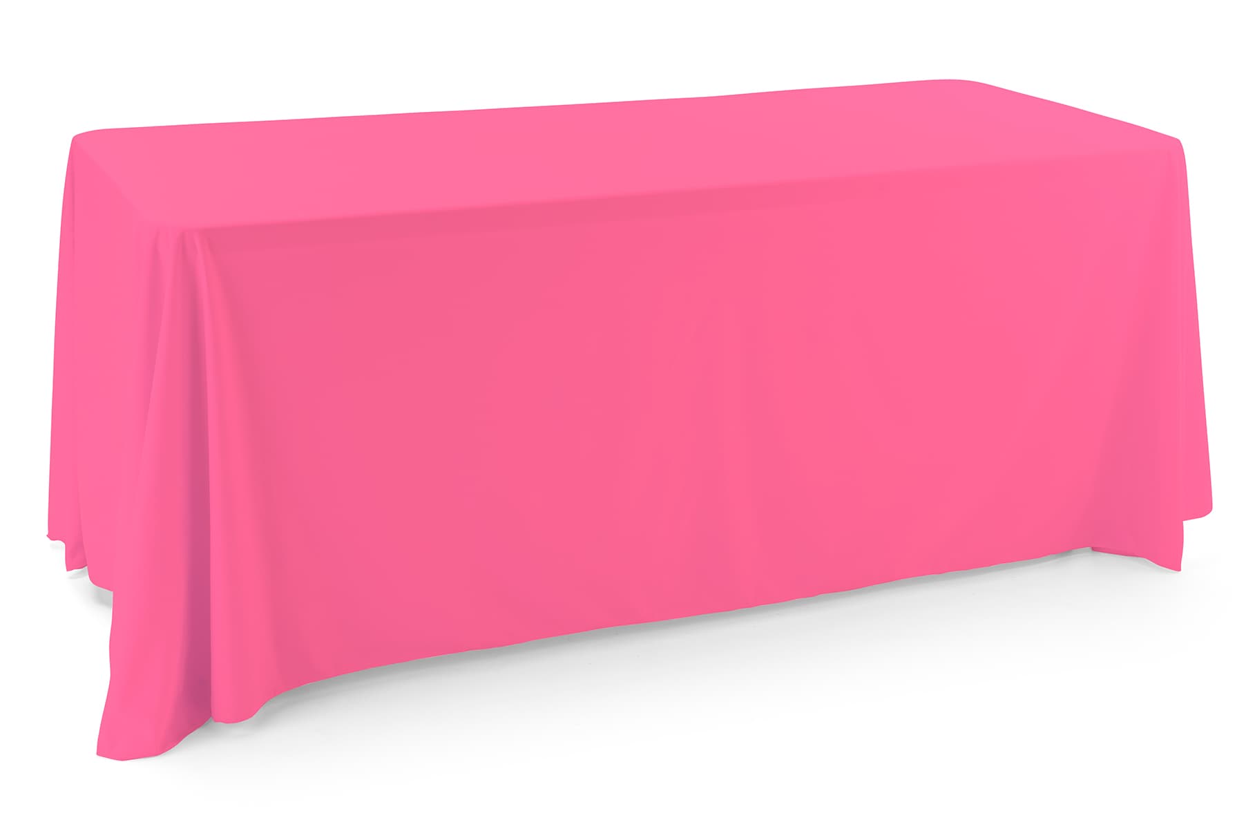 Pink polyester table cover with machine washable fabric 