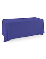 This Blue Polyester Table Cover Conceals All 4 Sides Perfect for Banquets Blue polyester table cover with a stylish draping display