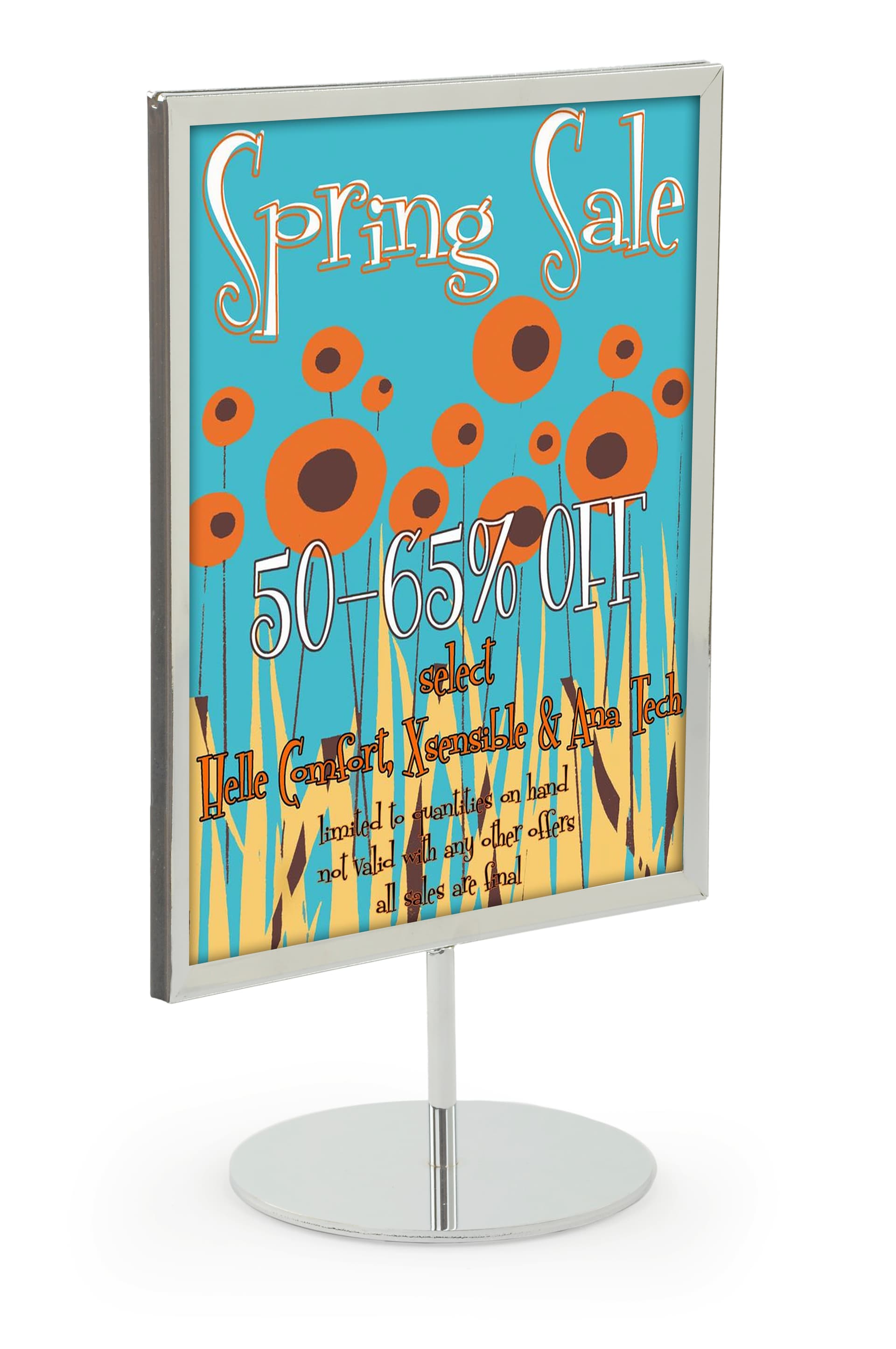Chrome 8.5 x 11 Tabletop Sign Stand 