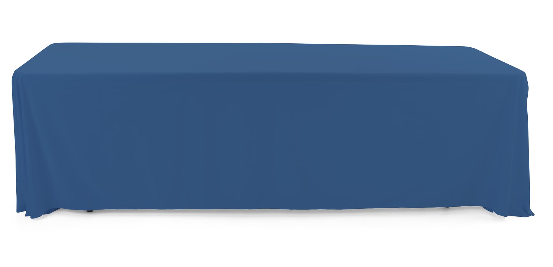 Dark blue polyester table cover with machine washable fabric 