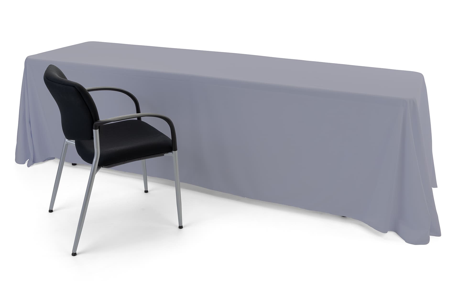 Grey polyester table cover with durable material 