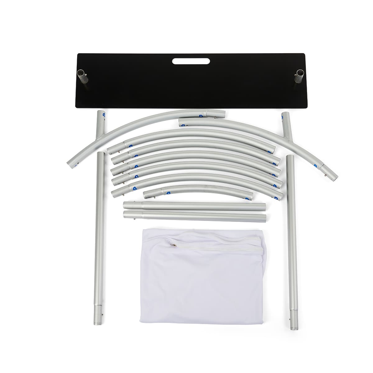Replacement hardware for round banner stand with silver powder coated finish 