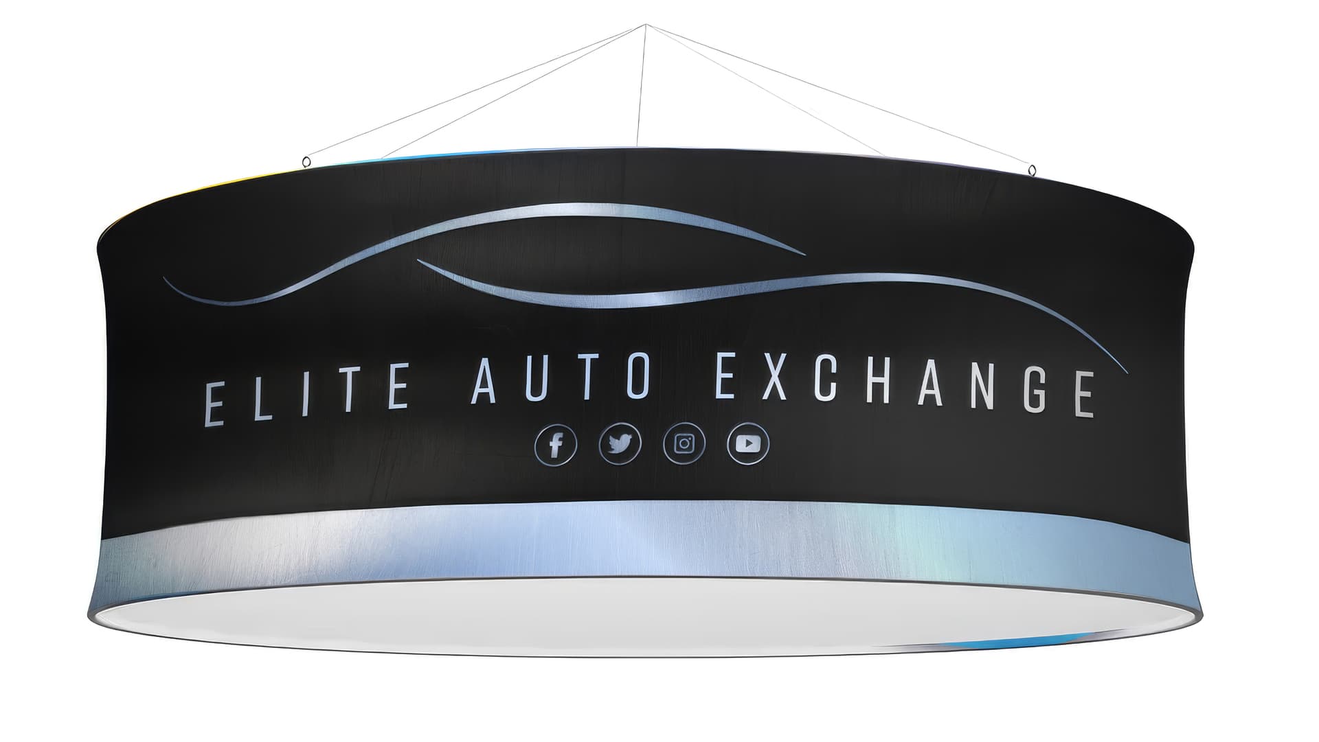 Circle hanging banners with aluminum frame 