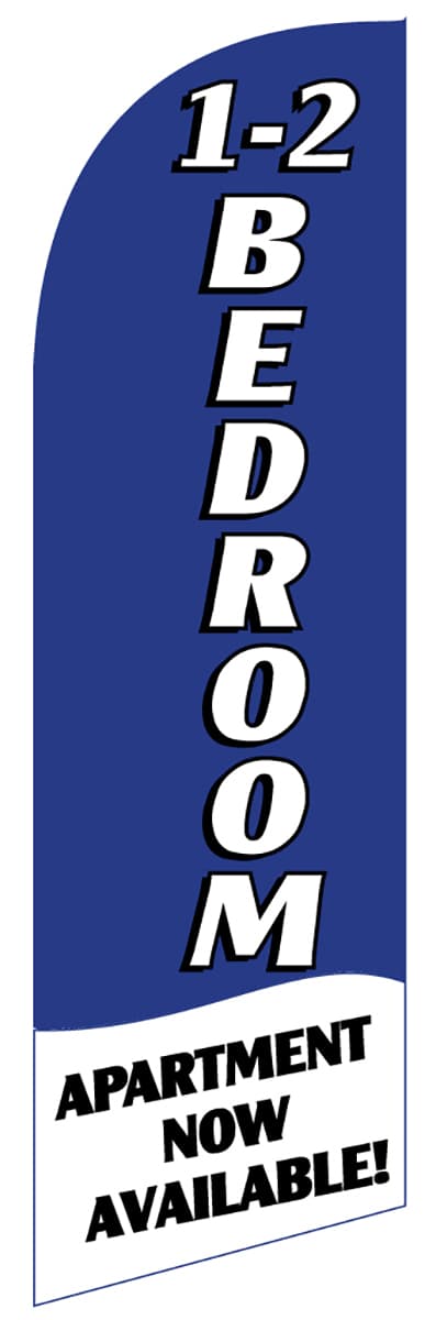 Replacement 1-2 BEDROOM Blue Feather Banner 