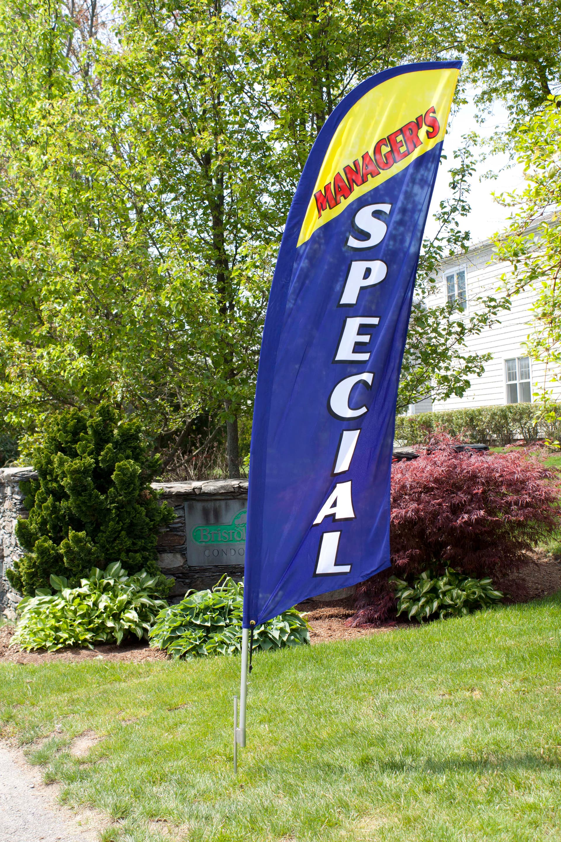 Outdoor MANAGERS SPECIAL blue flag banner
