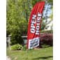 8' Real Estate Feather Flag w/ Ground Spike, OPEN HOUSE Message