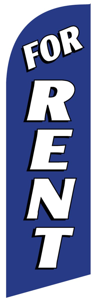 Replacement FOR RENT Blue Advertising Flag Banner