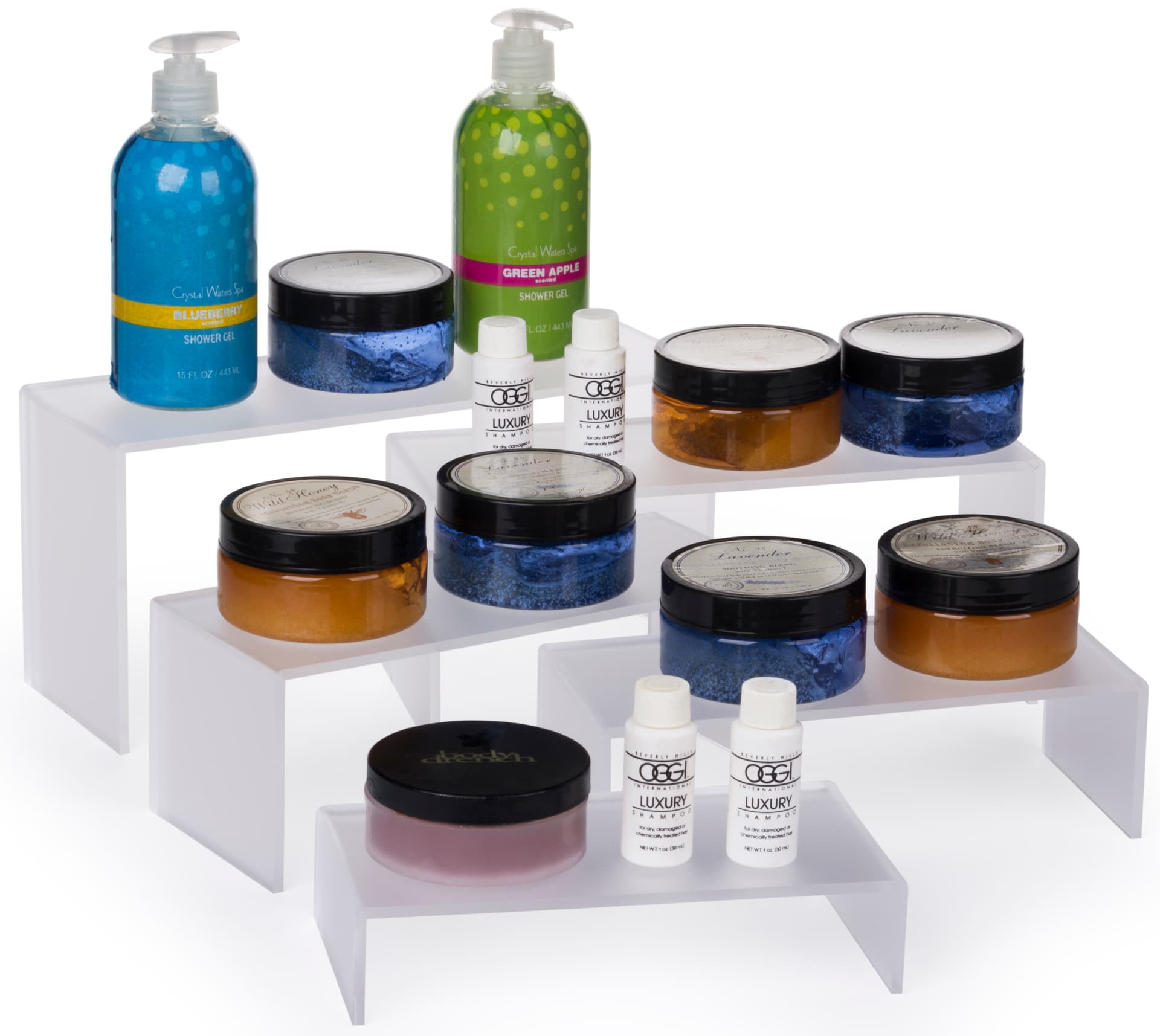 Acrylic Shelf Risers | Set of 5 Displays | Displays2Go