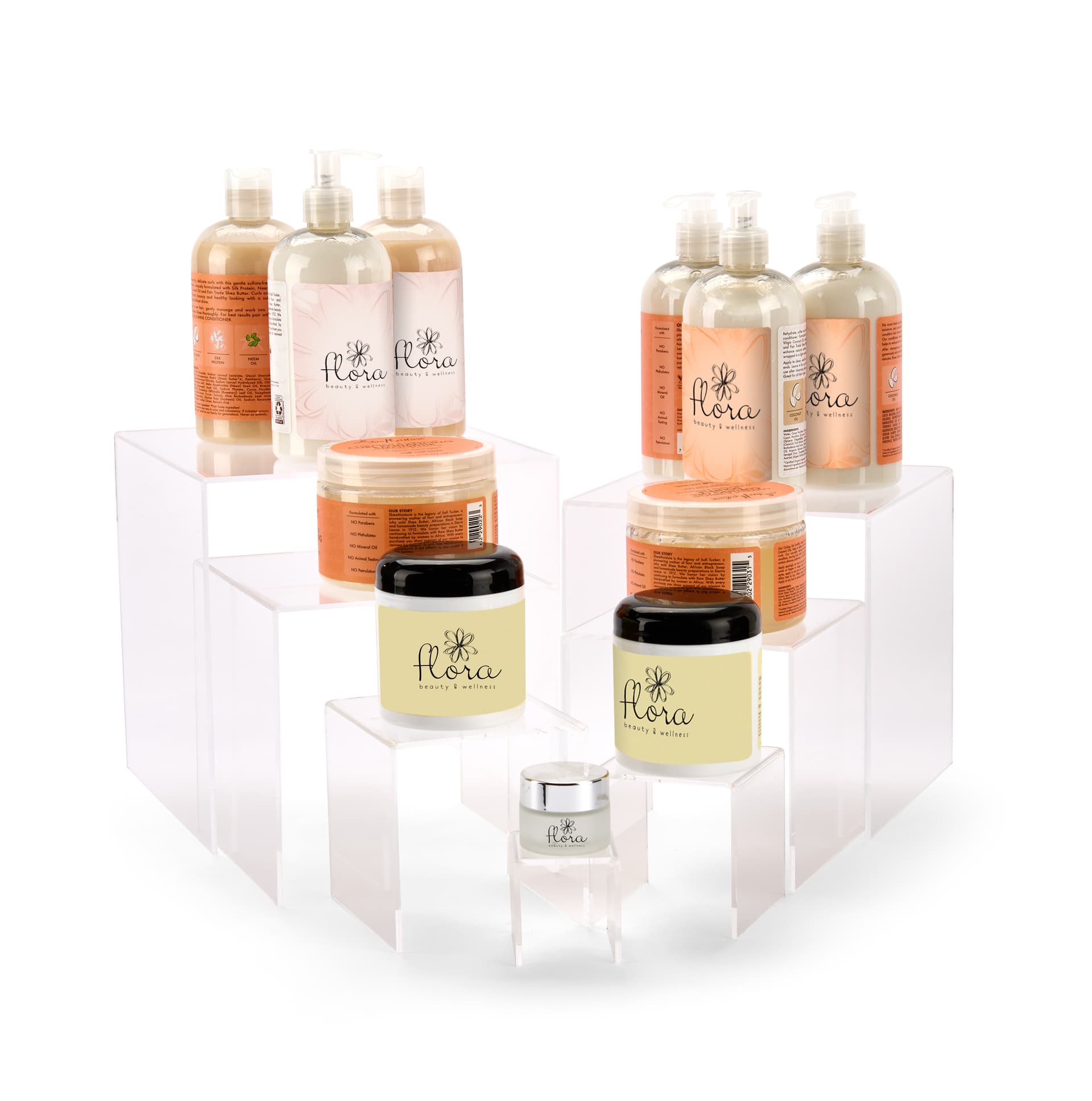 Acrylic Display Risers with Multi-Tiered Design