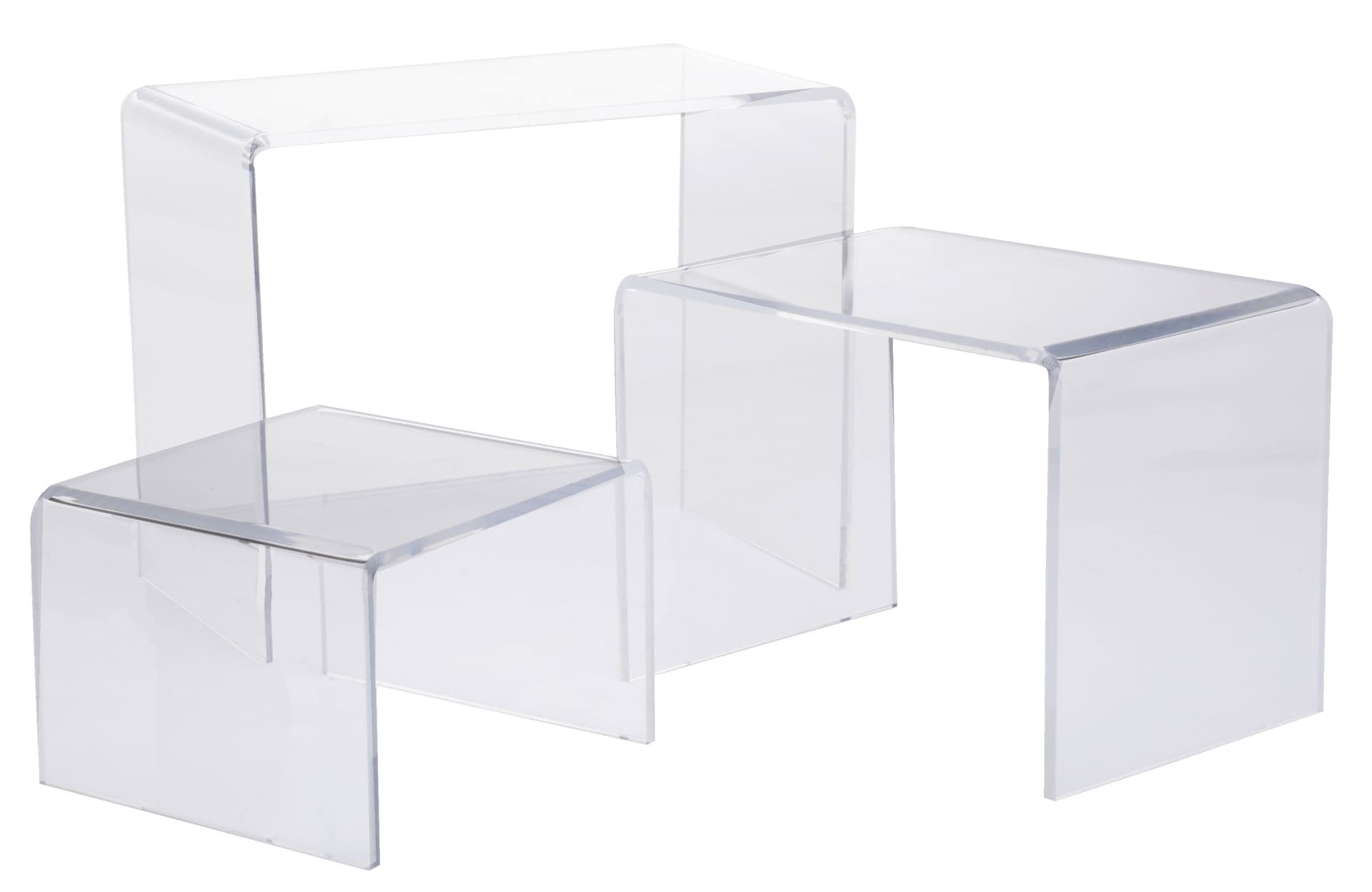 Recycled lucite risers set of 3