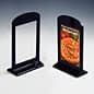 4" x 6" Countertop Sign Holder, Curved Top, T-Style Base - Black
