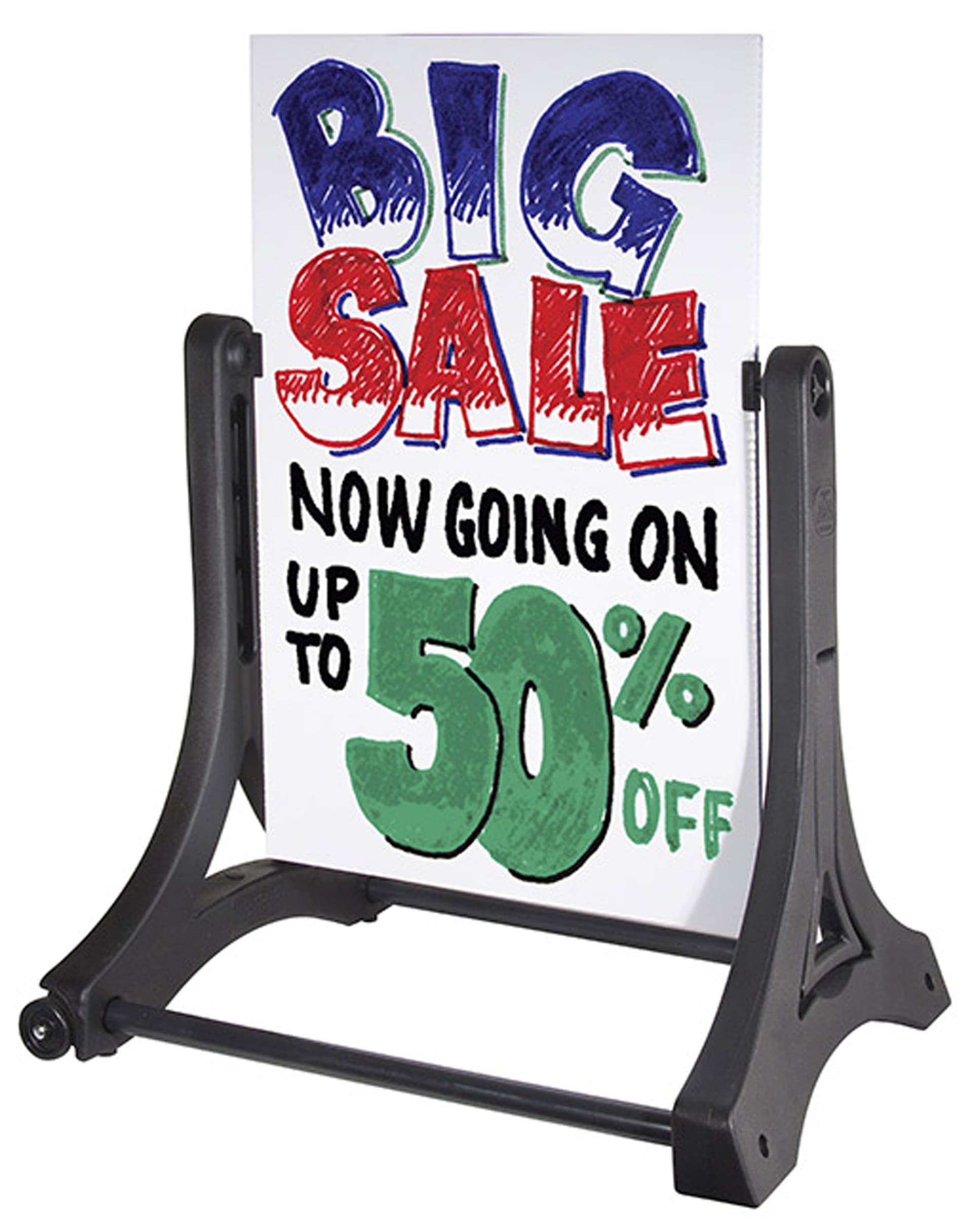 24 x 36 Rolling Sign | (2) White Writing Boards & Pullout Handle ...