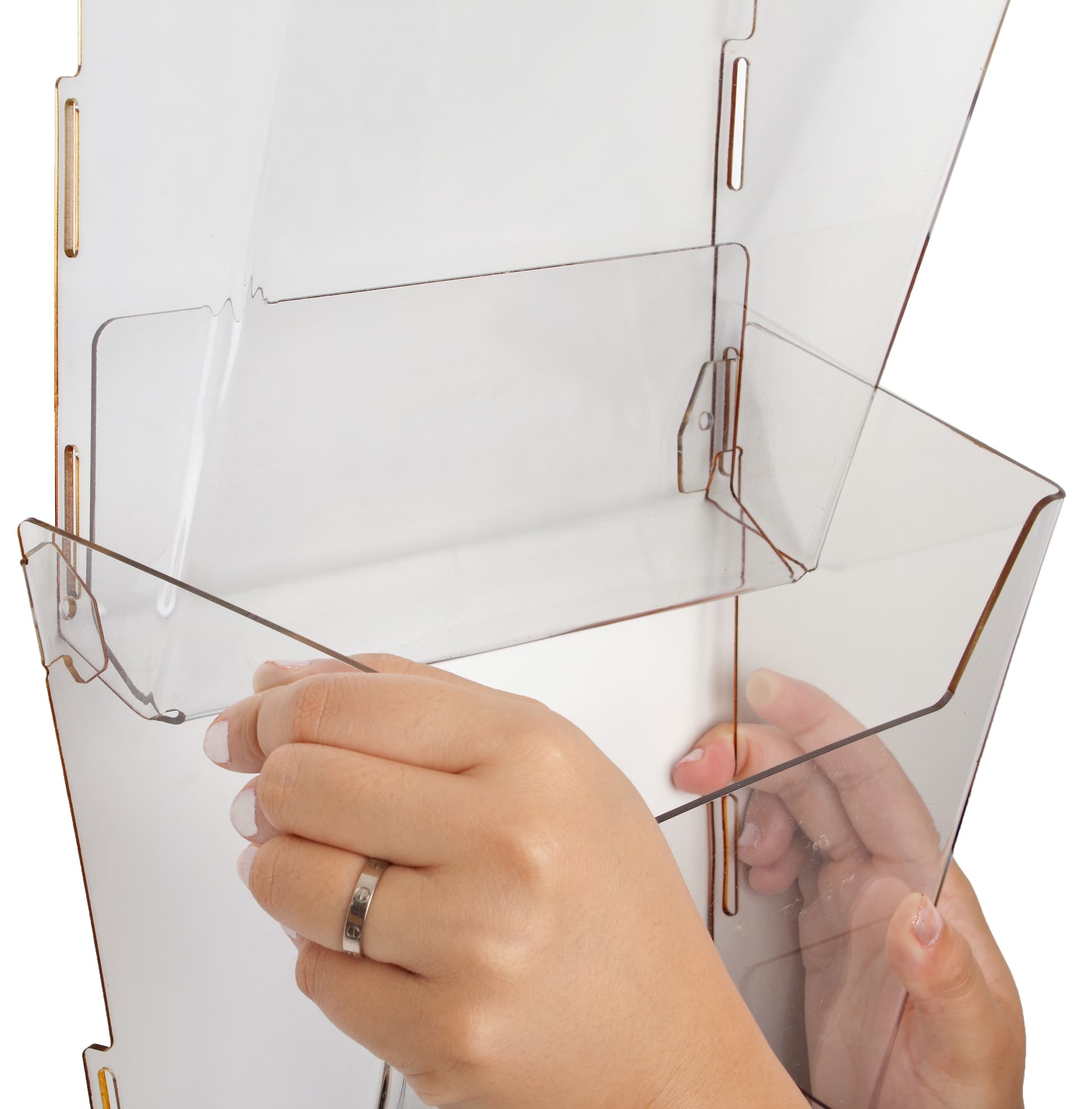 Magazine Wall Rack, Slide In Attachments