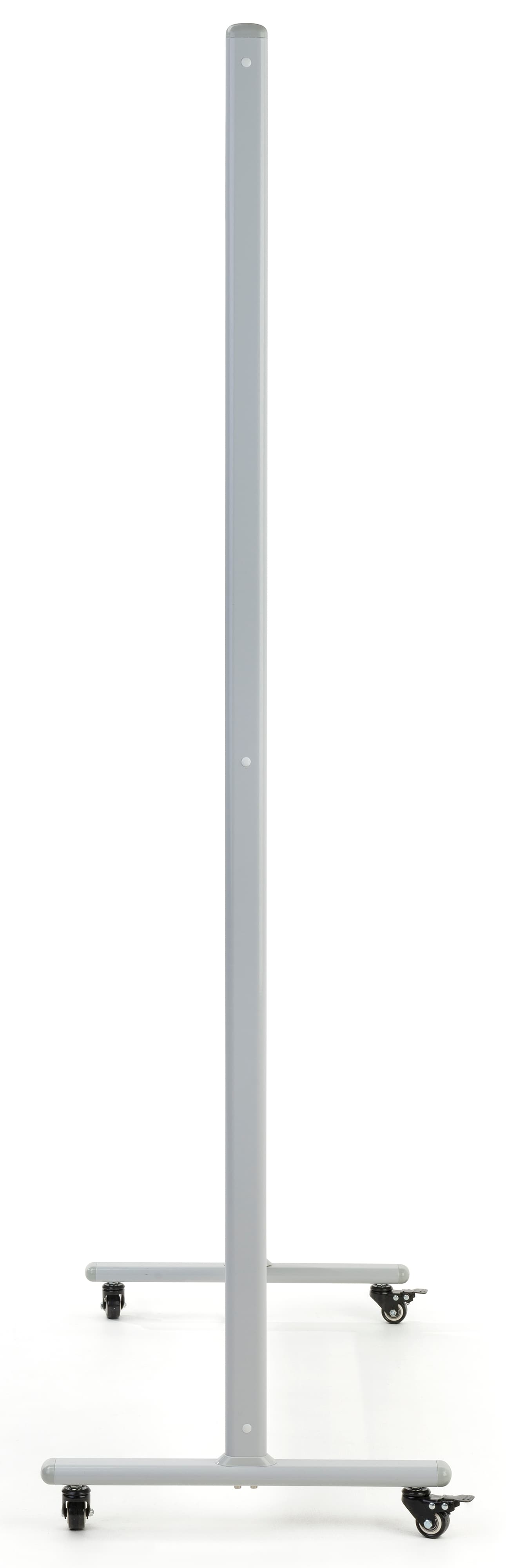 White dry erase rolling room divider with slim profile 