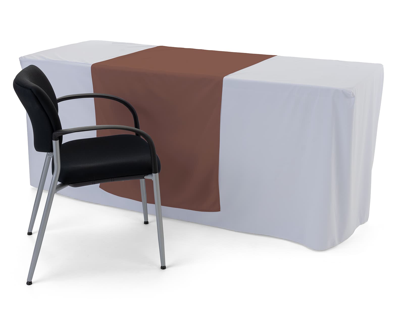 Brown table runner with overall width of 30 inches