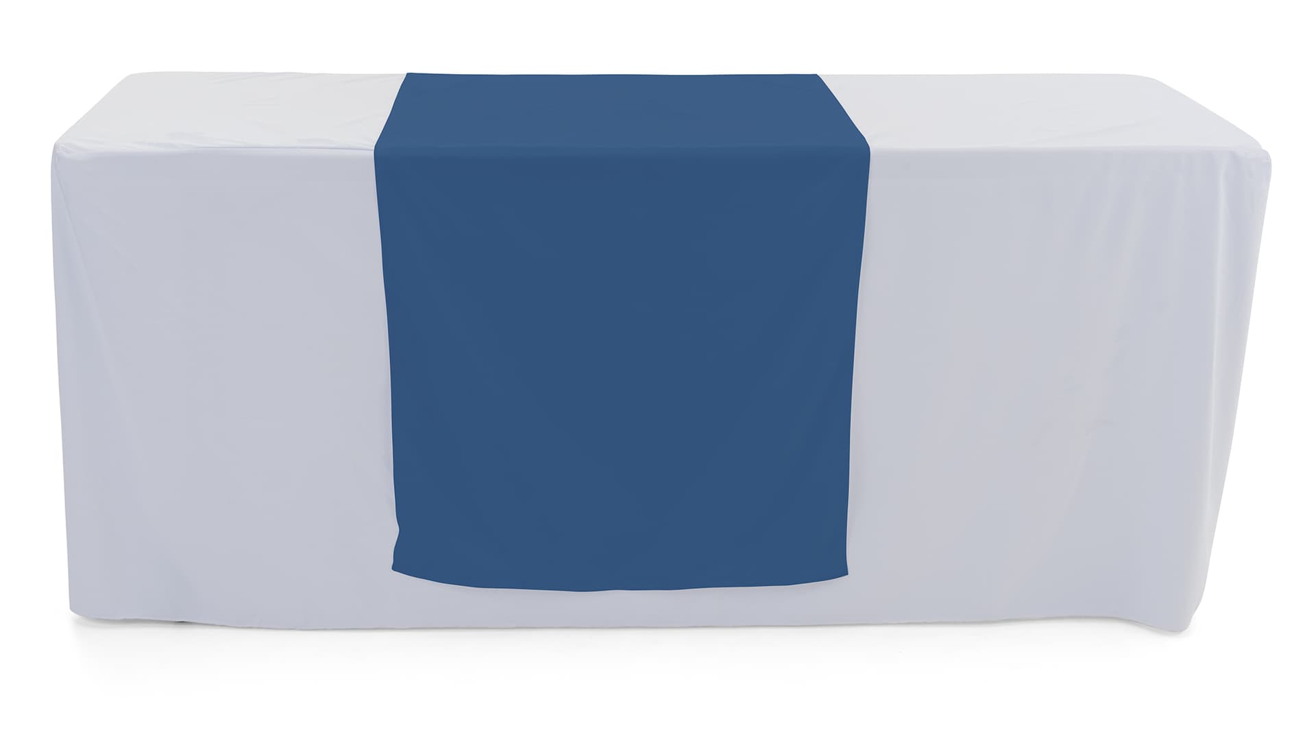 Dark blue table runner with machine washable design
