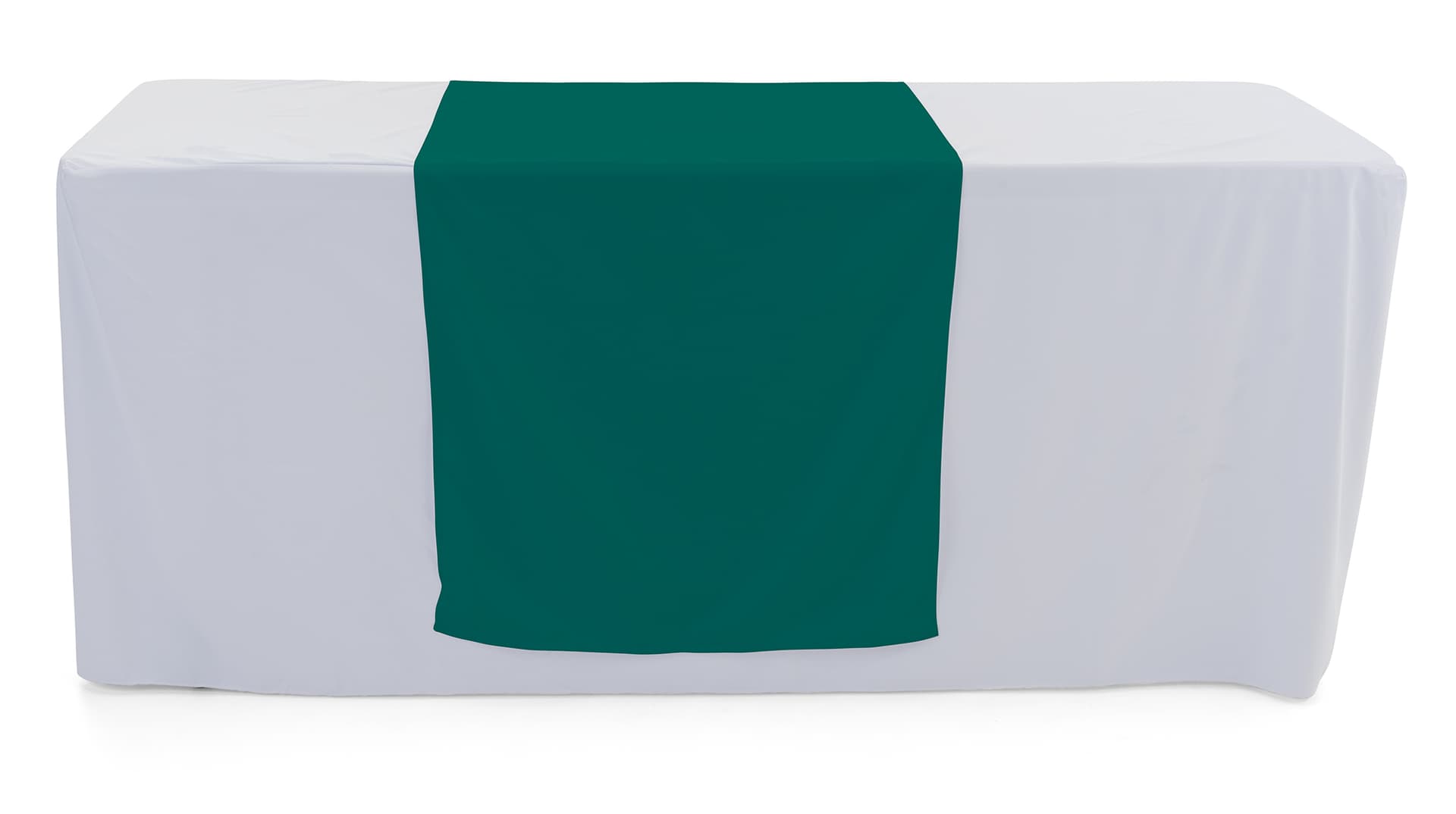 Dark green table runner with machine washable fabric