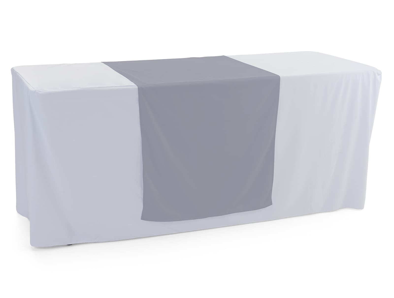 Gray table runner with length of 80 inches