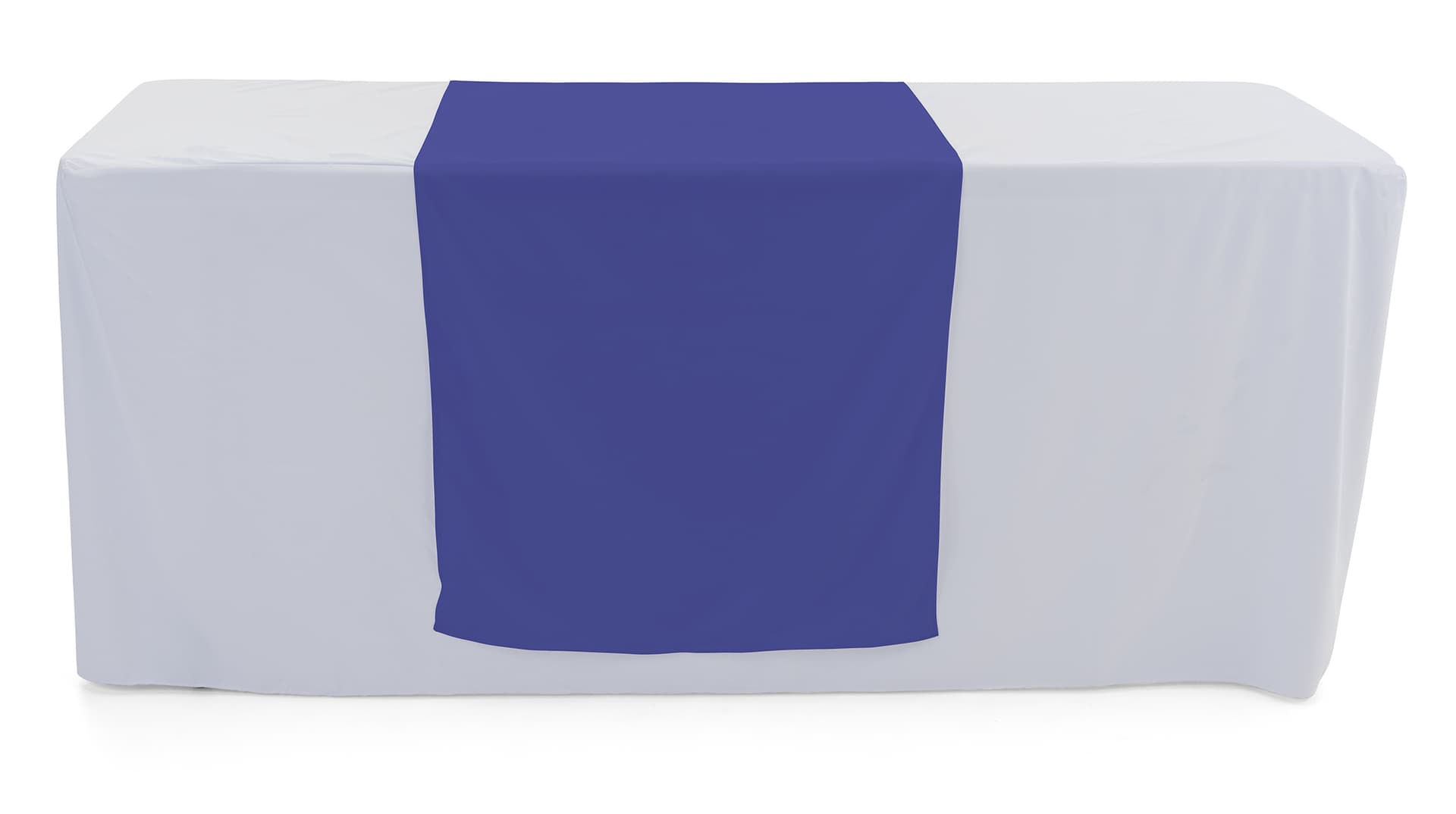 Blue table runner with machine washable design