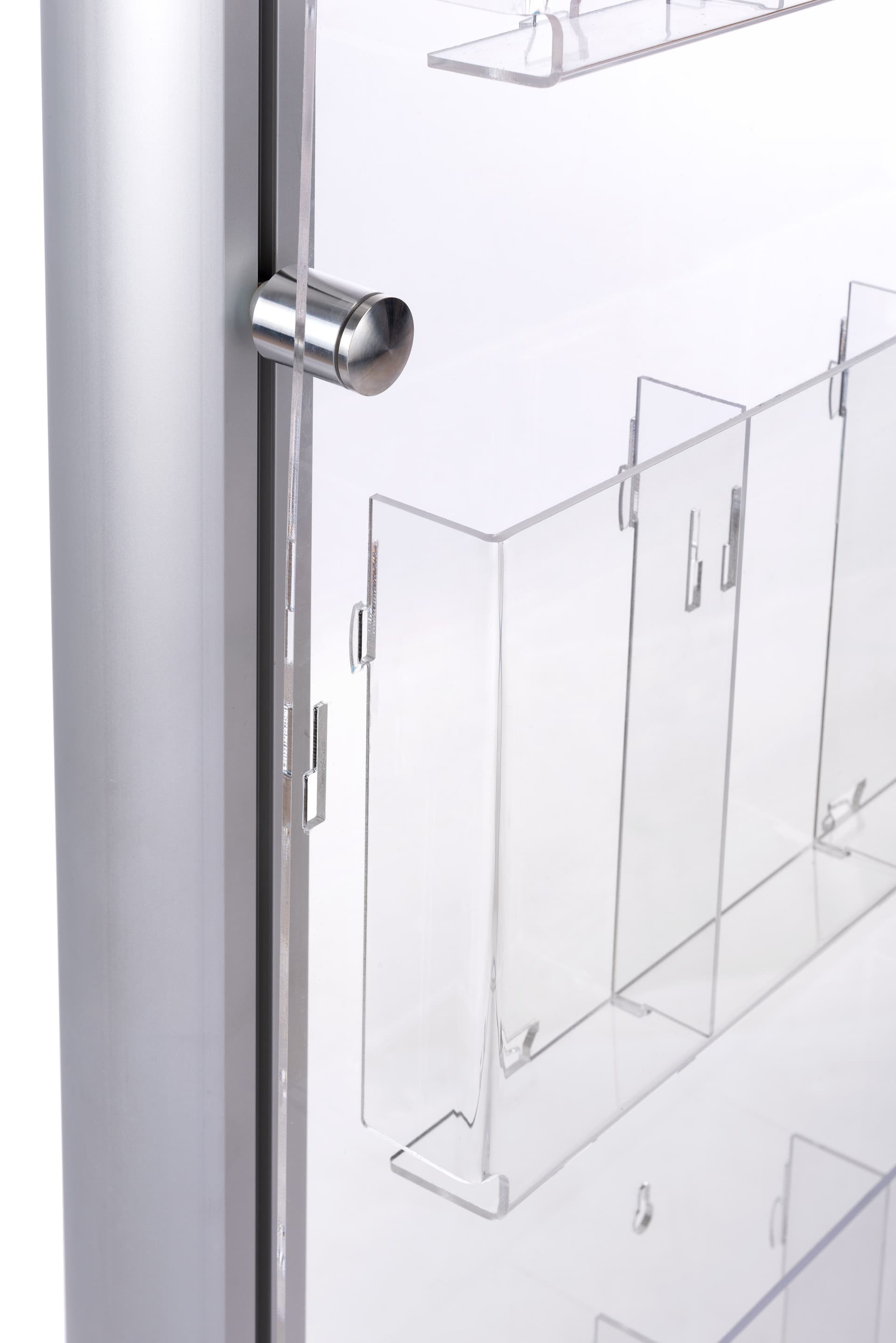 Adjustable 4-tier floor magazine stand with standoffs