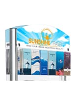 UV printed double-sided custom header for RP12 floor stands