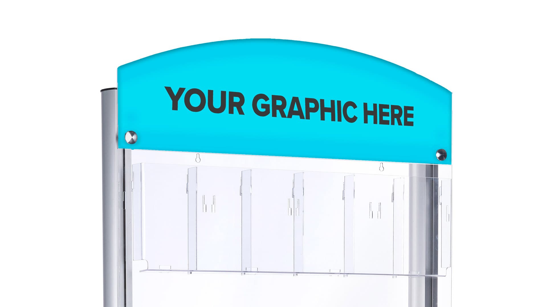Personalized single-sided custom header for RP12 floor stands