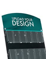Custom display sign header for acrylic literature holders with removable header