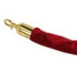 6.5' Velvet Stanchion Rope with Brass Clasps - Burgundy