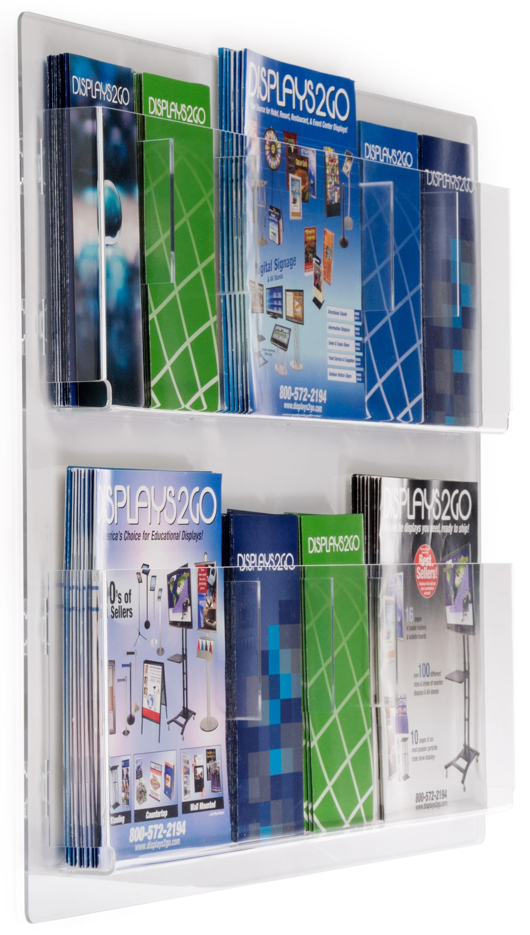 Wall Mounted Magazine Racks Hold Various Literature Sizes