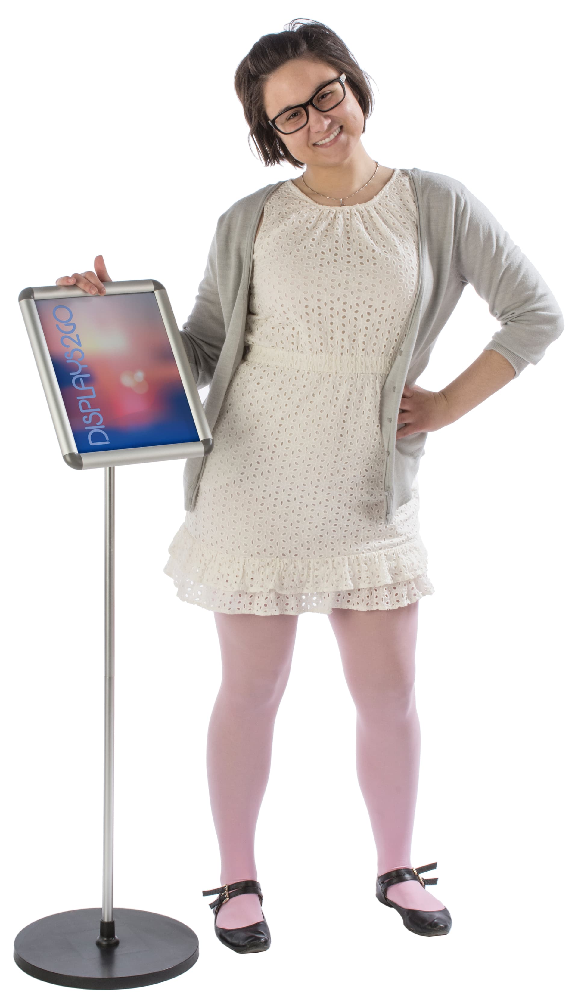 Advertising 8.5 x 11 Silver Snap Frame Stand