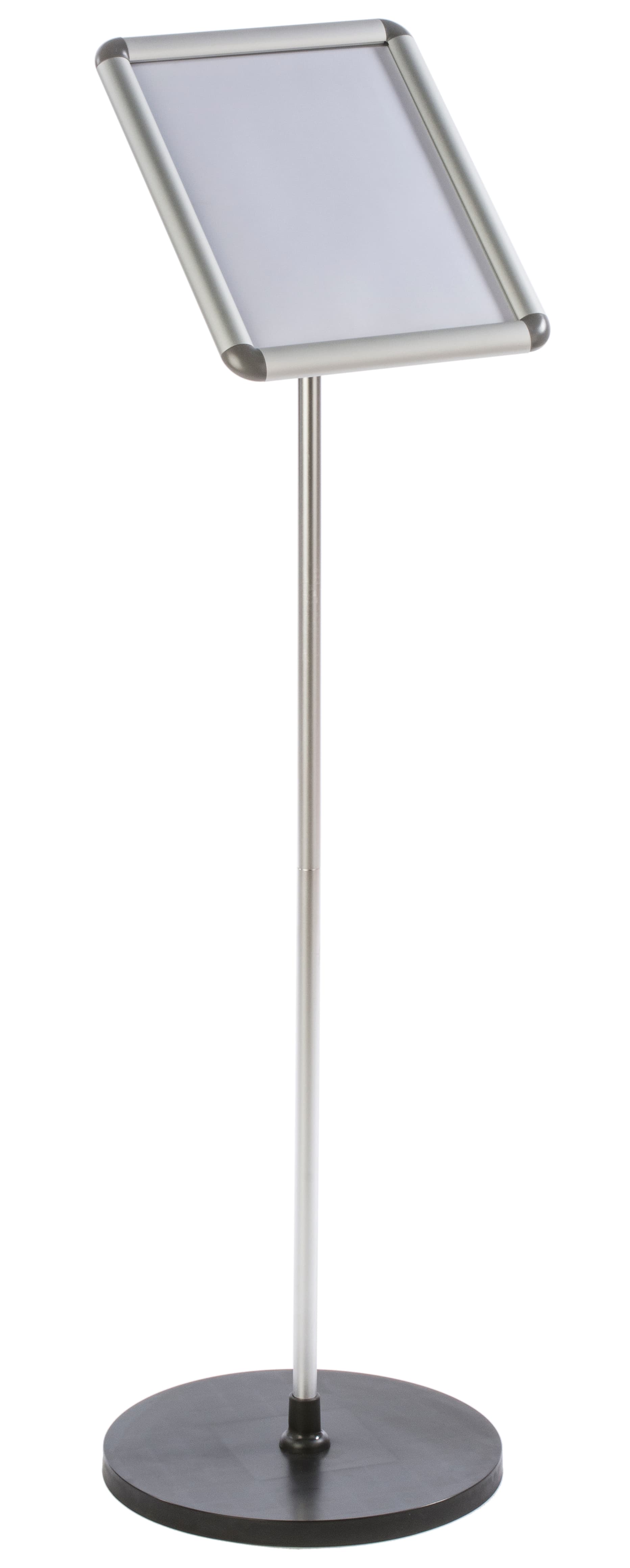 46.5" Tall 8.5 x 11 Silver Snap Frame Stand