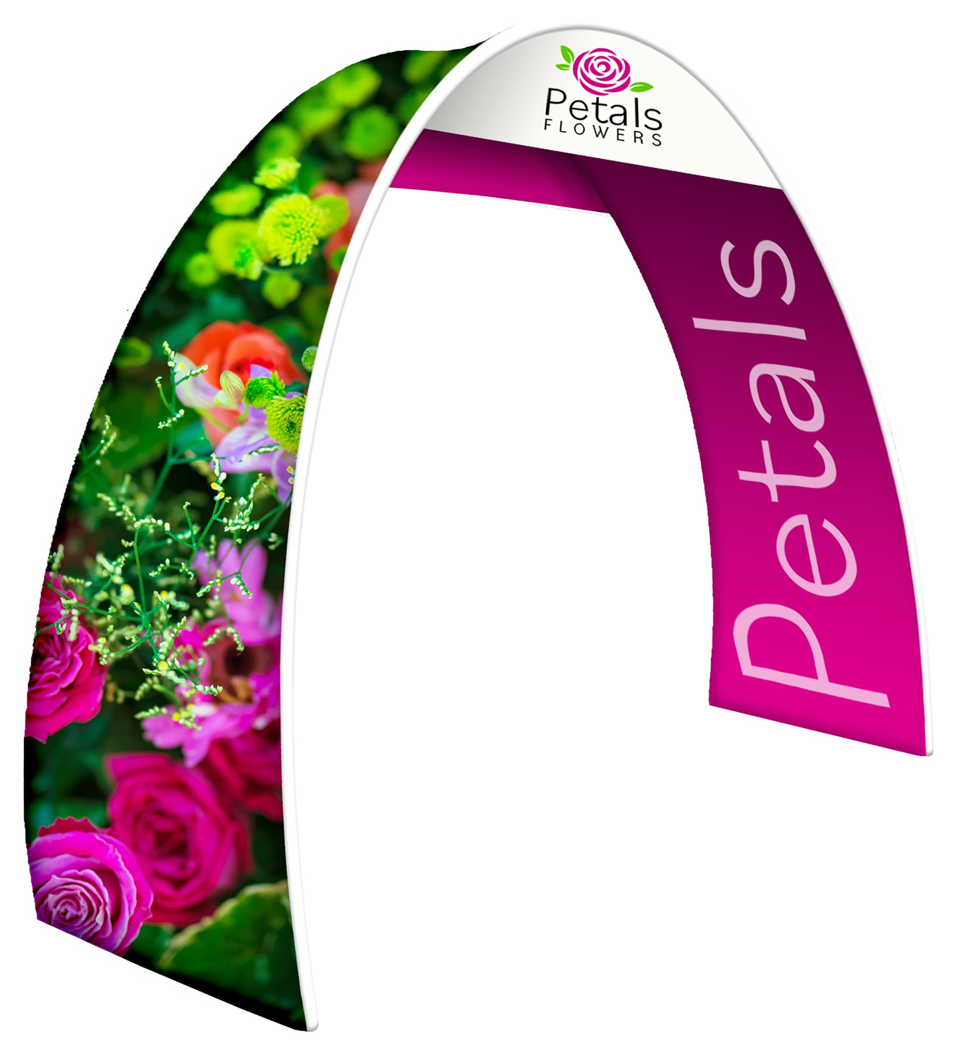 Custom oval arch graphics for AR2DSG with flame resistant fabric