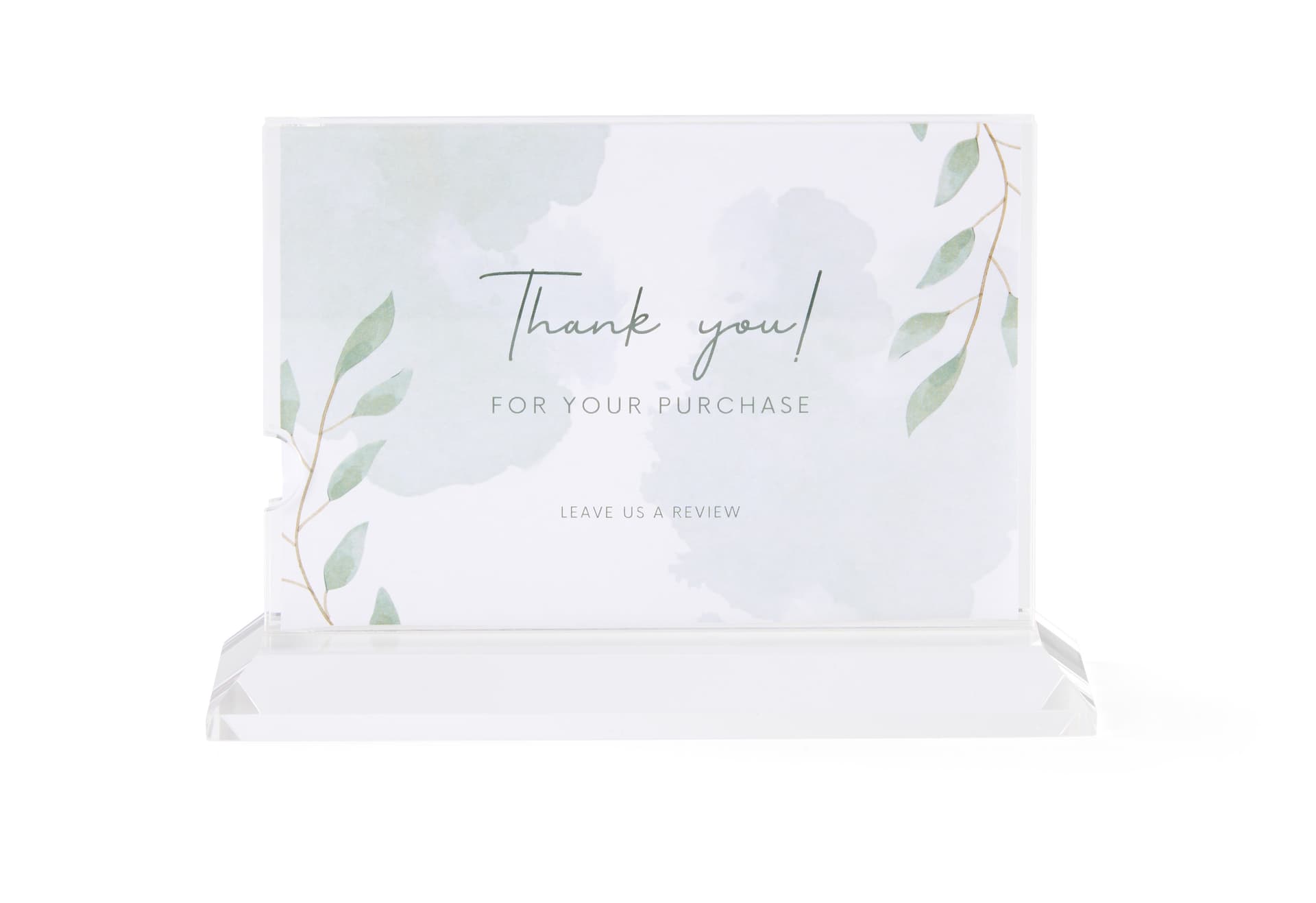 Horizontal acrylic sign holder with convenient top or side loading