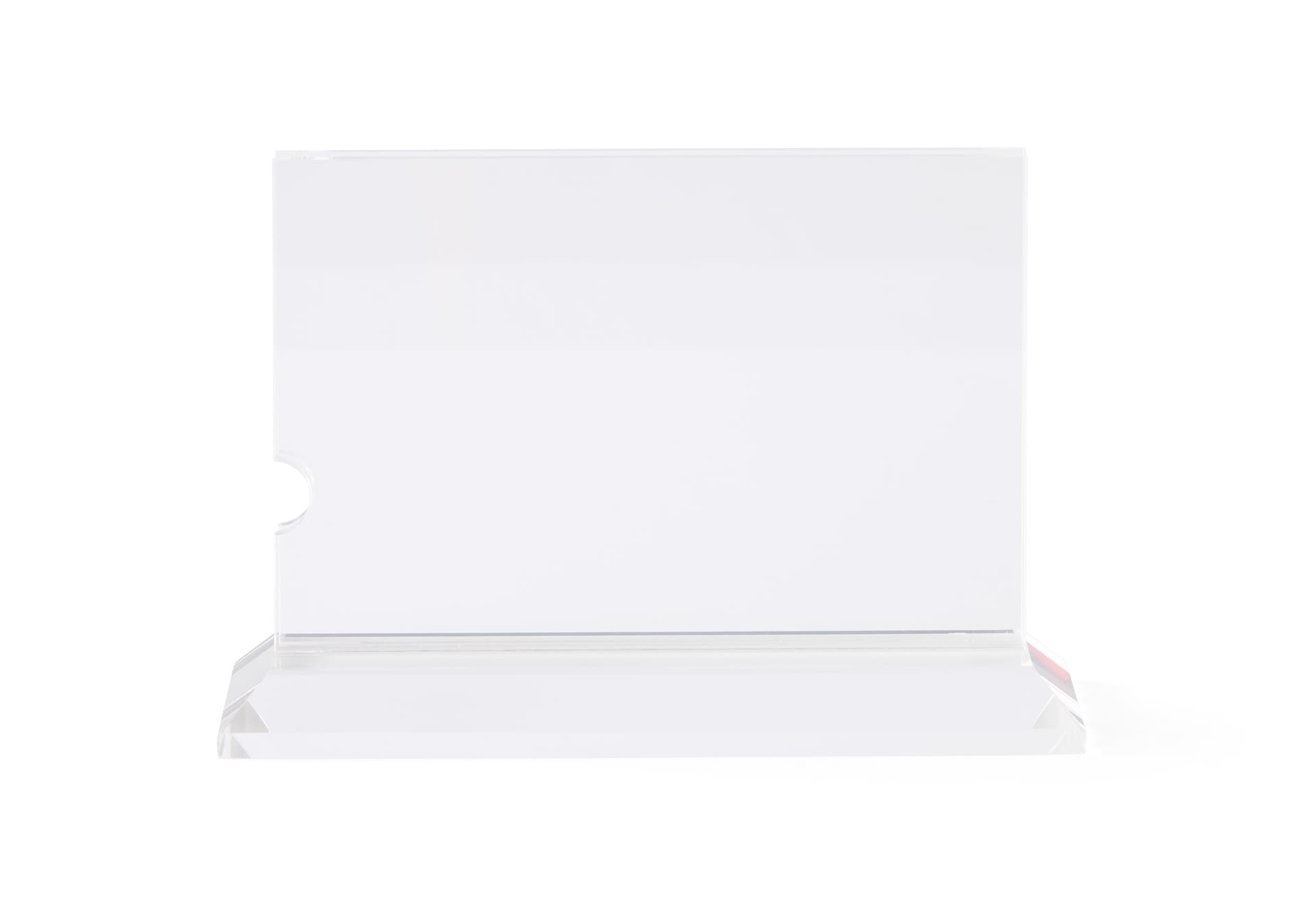 Horizontal acrylic sign holder for 4" x 6" media