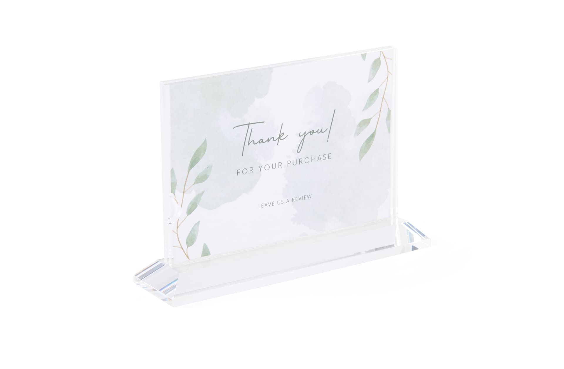 Horizontal acrylic sigh holder with sturdy base