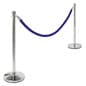 QueuePole Round Set of (2) 39" Chrome Stanchion Posts with 6.5' Blue Rope