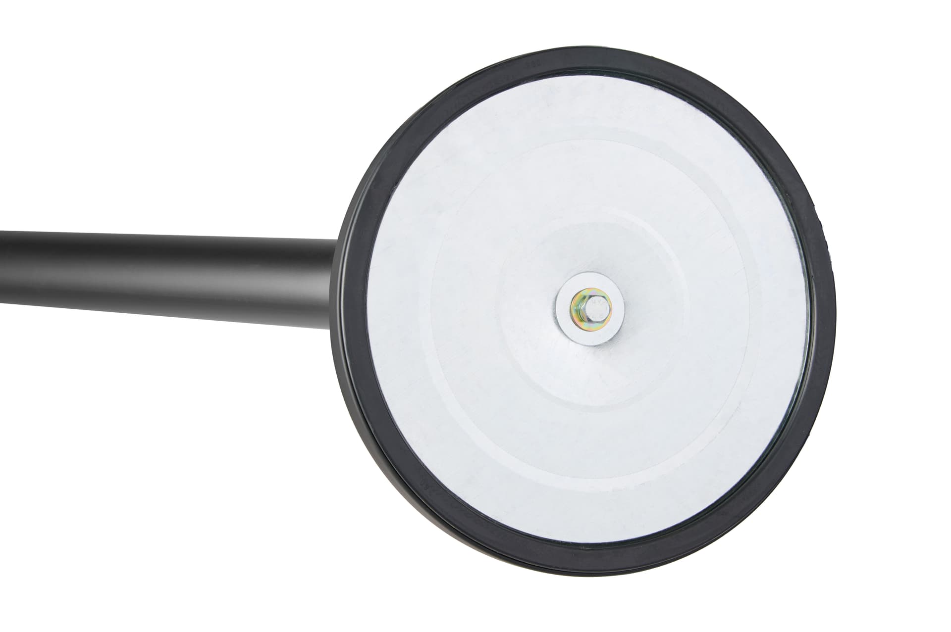 Stanchion post with rubber base ring for floor protection